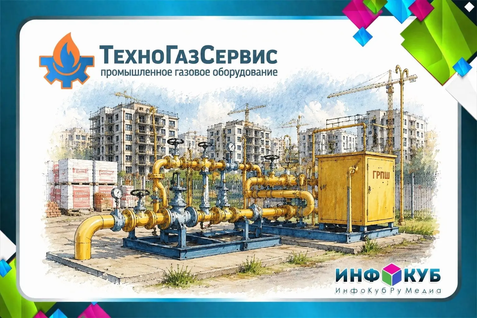 Промышленное газовое оборудование для застройщиков недвижимости юга России и России в целом: поставка ГРПШ, ГРС и комплексные решения для систем газоснабжения